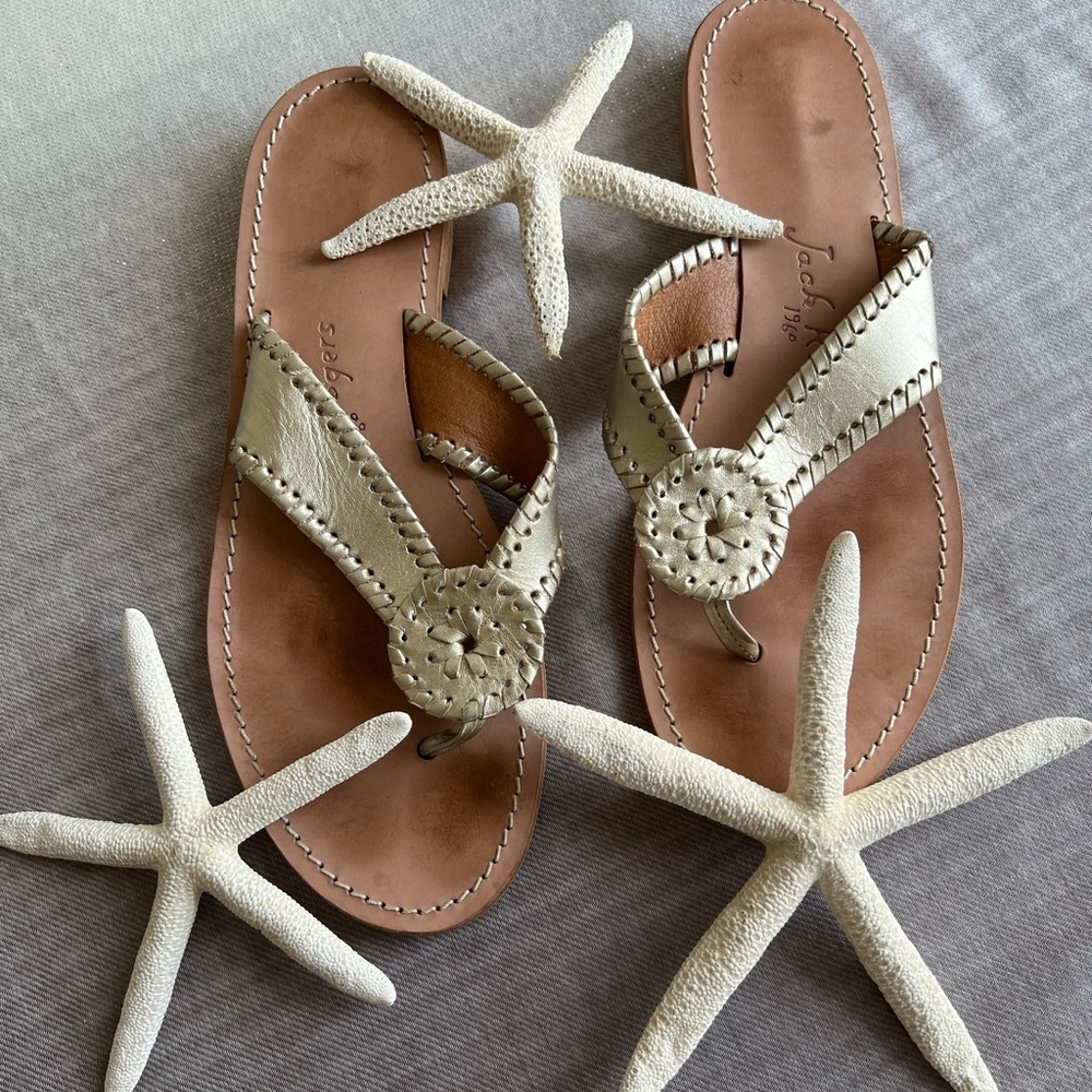 Jack Rogers Ro gold metallic sandals